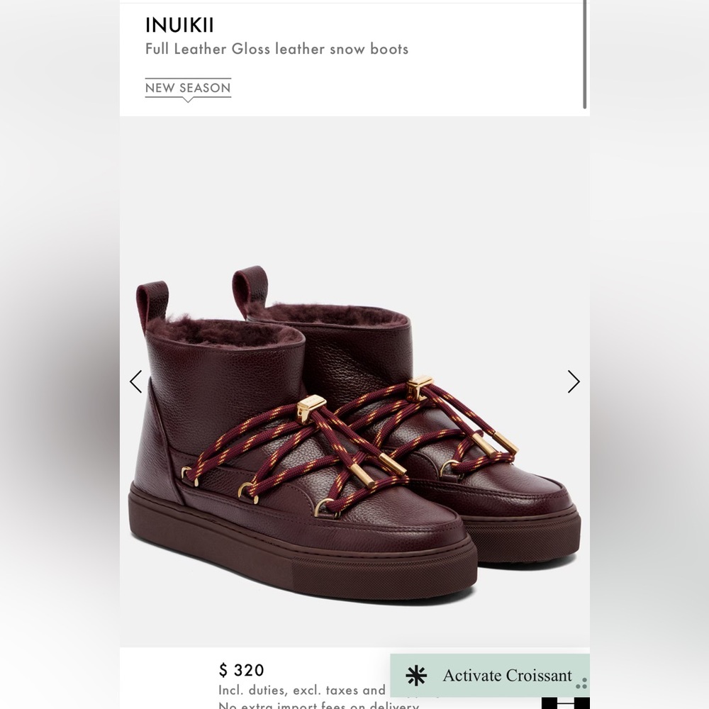 Inuikii Women's Glossy Leather Ankle Boots - Deep Burgundy